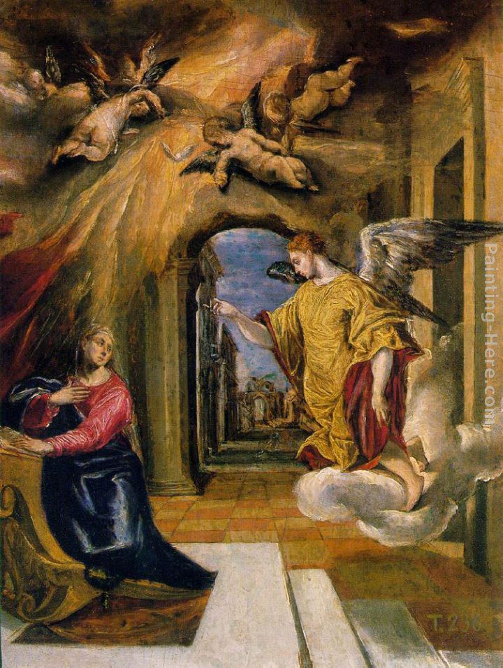 The Annunciation painting - El Greco The Annunciation art painting